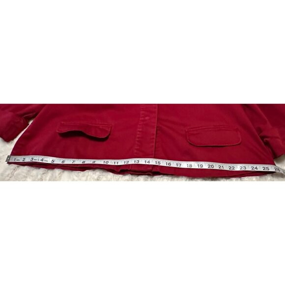 Women's LAL Live A Little Brand Red Collared Jacket Cotton Blend Size PXL - Picture 9 of 16